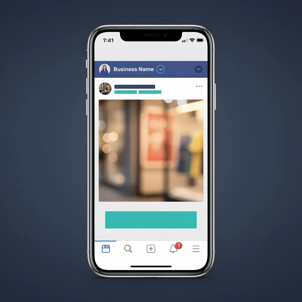 Digital marketing for St. Louis — phone showing social media ad with brand colors